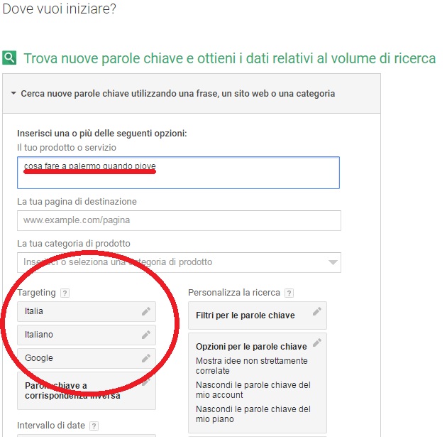 keyword planner funzioni