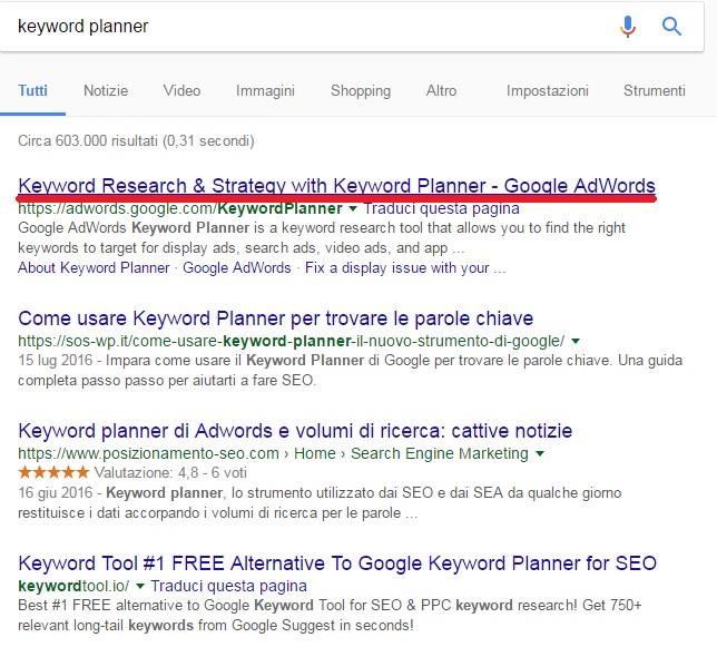 keyword planner